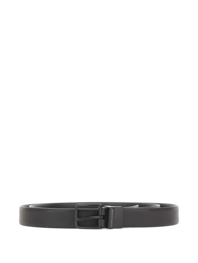 Gianni Chiarini Saffiano Logo Buckle Belt In Black