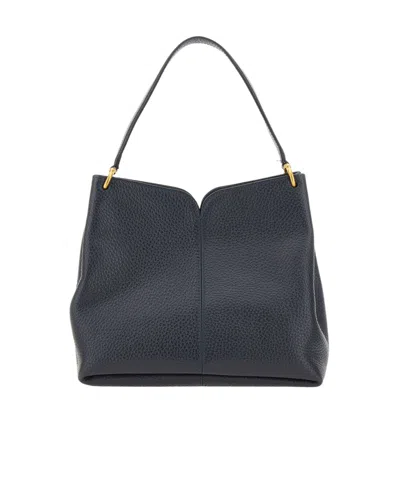 Gianni Chiarini Sandra Grained Leather Shoulder Bag In Blue