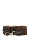 Gianni Chiarini Shearling-trimmed Shoulder Bag Strap In Brown