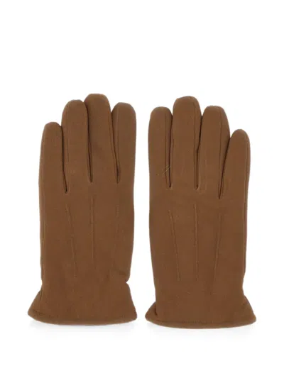 Gianni Chiarini Shearling-lined Suede Gloves In Burgundy