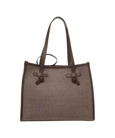 Gianni Chiarini Shopper With Leather Details In Gray