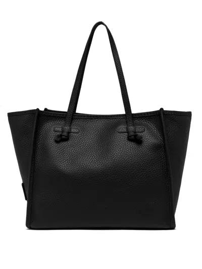 Gianni Chiarini Shopping Bag In Double Bubble Leather In Black