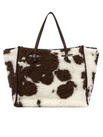 Gianni Chiarini Shopping Bag In Faux Fur In Brown