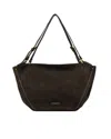 Gianni Chiarini Suede Leather Shoulder Bag In Brown