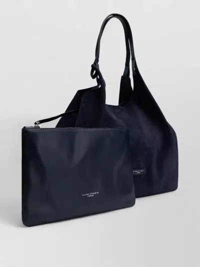 Gianni Chiarini Shoulder Bag And Matching Clutch Set In Blue