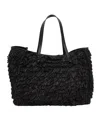 Gianni Chiarini Fringe-design Raffia Tote With Leather Handles In Black