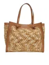 Gianni Chiarini Woven Texture Tote Bag With Leather Accents In Brown