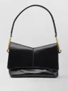 Gianni Chiarini Shoulder Bag Clutch Adjustable Strap Gold Tone In Black