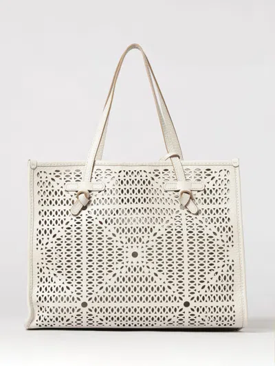 Gianni Chiarini Mini Traforata Shoulder Bag With Double Handles In White