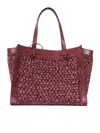 Gianni Chiarini Structured Handbag In Leather And Textured Fabric In Red
