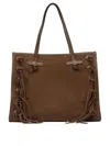 Gianni Chiarini Top Handle Shoulder Bag With Lace-up Detailing In Brown