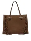 Gianni Chiarini Top Handle Shoulder Bag With Lace-up Detailing In Brown