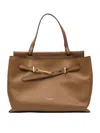 Gianni Chiarini Shoulder Bags With Adjustable Strap And Belt Detail In Brown