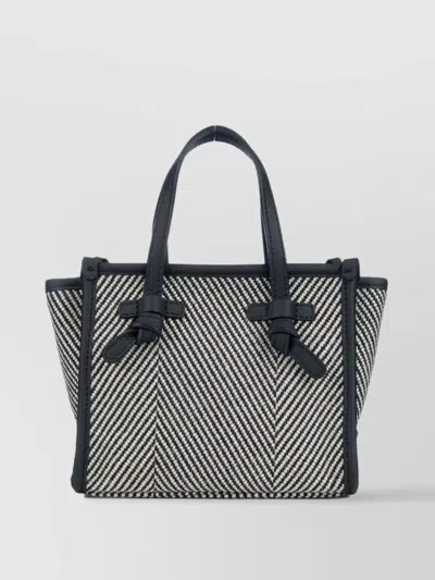 Gianni Chiarini Shoulder Bags With Chevron Pattern And Top Handles In Black