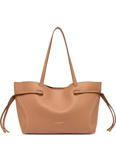 Gianni Chiarini Side-drawstring Open-top Tote Bag In Brown