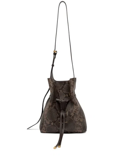 Gianni Chiarini Sienna Snakeskin-effect Shoulder Bag In Brown