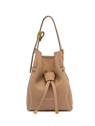 Gianni Chiarini Sienna Drawstring Leather Bucket Bag In Neutral
