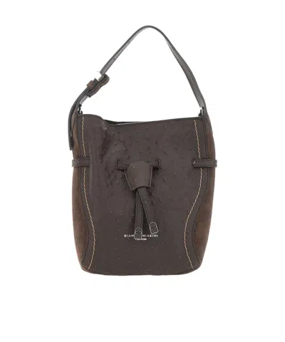 Gianni Chiarini Sienna Ostrich-effect Leather Tote Bag In Brown