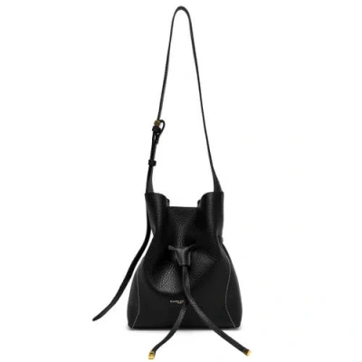 Gianni Chiarini Sienna Leather Drawstring Bucket Bag In Black