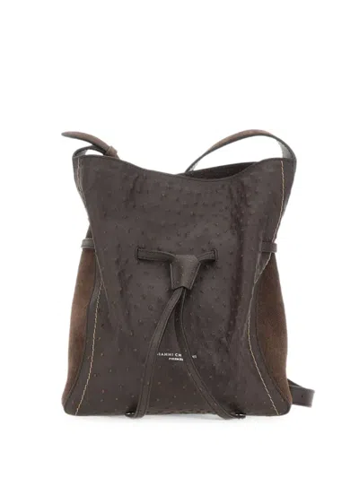 Gianni Chiarini Sienna Ostrich-effect Shoulder Bag In Brown