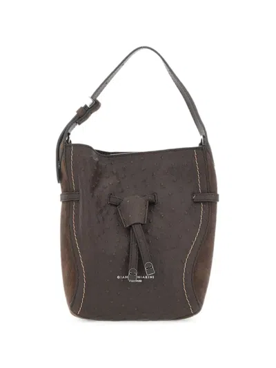 Gianni Chiarini Sienna Ostrich-effect Tote Bag In Brown