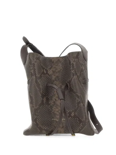 Gianni Chiarini Sienna Python-print Leather Shoulder Bag In Brown