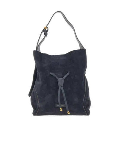 Gianni Chiarini Sienna Suede Bucket Bag In Blue