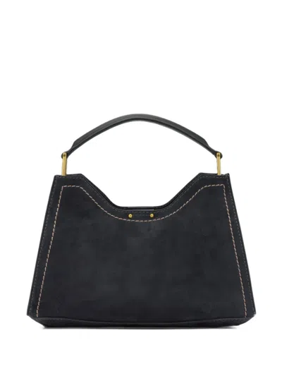 Gianni Chiarini Small Aurora Contrast-stitched Tote Bag In Black