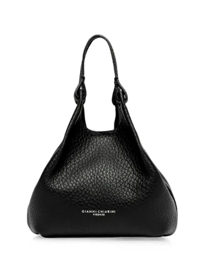 Gianni Chiarini Small Dua Leather Tote Bag In Black