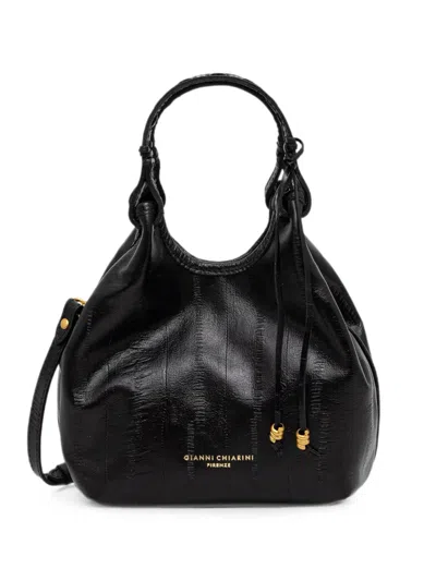 Gianni Chiarini Small Dua Panelled Leather Tote Bag In Black