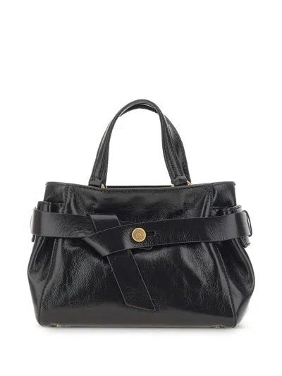 Gianni Chiarini Small Miranda Knotted Leather Tote Bag In Black