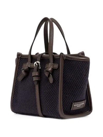 Gianni Chiarini 미스 마르셀라 헤링본 니트 토트 백 In Black