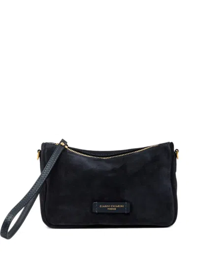 Gianni Chiarini Small Nora Suede Pouch Bag In Blue