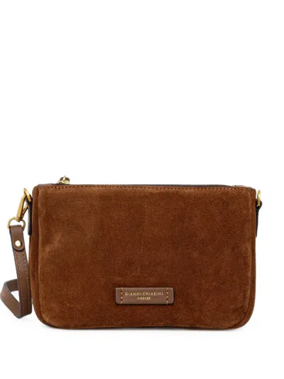 Gianni Chiarini Small Nora Suede Pouch Bag In Brown