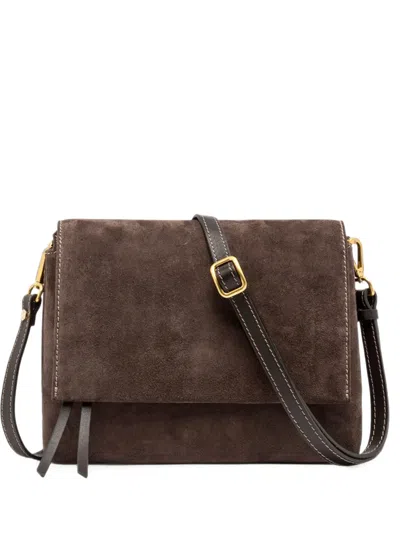 Gianni Chiarini Small Three Suede-finish Shoulder Bag In Brown
