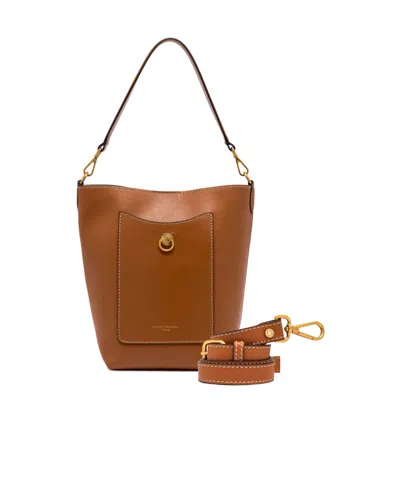 Gianni Chiarini Snap Bucket Bag In Brown