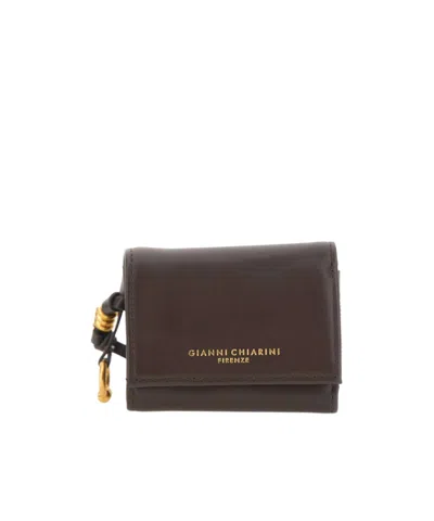 Gianni Chiarini Snap Closure Compact Wallet In Brown