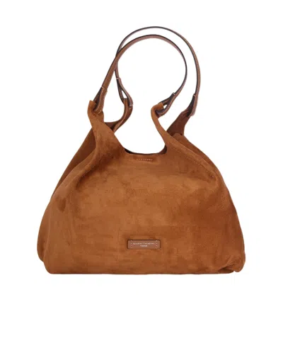 Gianni Chiarini Solid Color Shoulder Bag In Brown