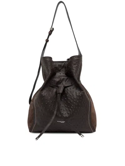 Gianni Chiarini Spacious Ostrich-effect Leather Shoulder Bag In Pattern