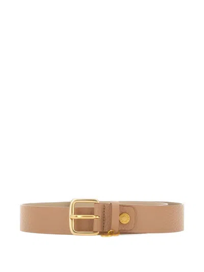Gianni Chiarini Square-buckle Logo-charm Belt In Brown