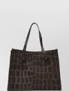 Gianni Chiarini Stitching Crocodile Pattern Dual Handles