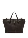 Gianni Chiarini Structured Brown Calf Leather Shopper Bag In Black