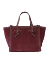 Gianni Chiarini Structured Brown Leather Handbag In Burgundy