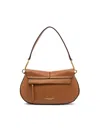Gianni Chiarini Structured Brown Maxi-grain Leather Helena Round Handbag In Brown