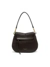 Gianni Chiarini Structured Brown Maxi-grain Leather Helena Round Handbag In Black