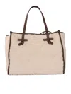 Gianni Chiarini Structured Handbag In Fabric And Leather In Neutral