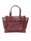 Gianni Chiarini Structured Leather And Fabric Handbag In Red