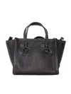 Gianni Chiarini Structured Smooth Cow Leather Handbag In Black