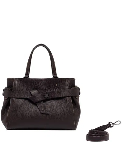 Gianni Chiarini Structured Textured Leather Shoulder Bag With Dual Handles In Brown