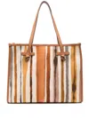 Gianni Chiarini Structured Tote Bag With Vertical Stripes In Multi